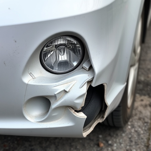 damaged car bumper