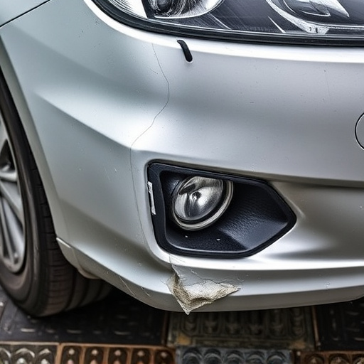 damaged car bumper