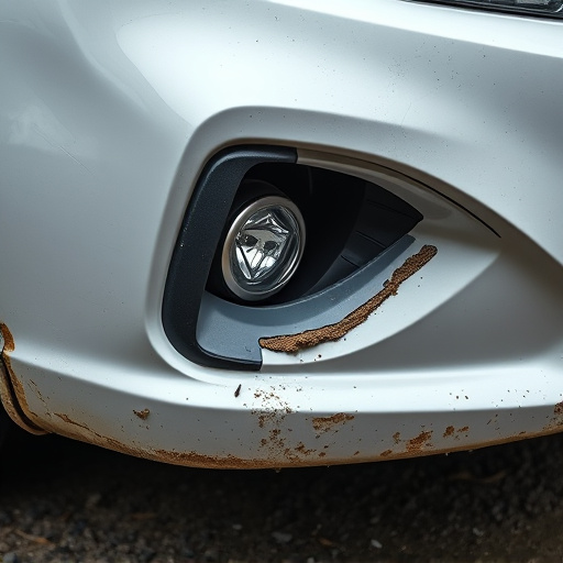 damaged car bumper