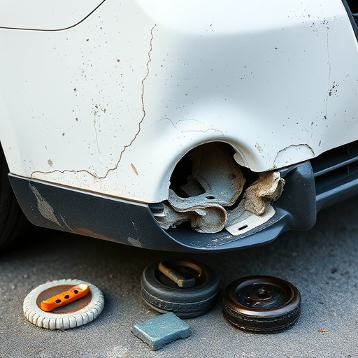 damaged car bumper
