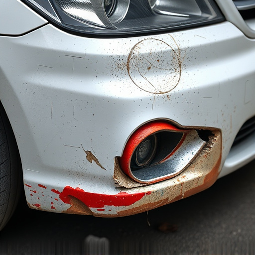 damaged car bumper