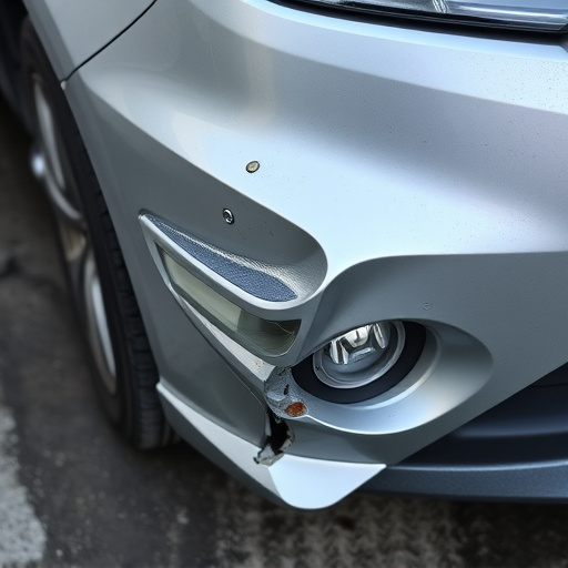 damaged car bumper