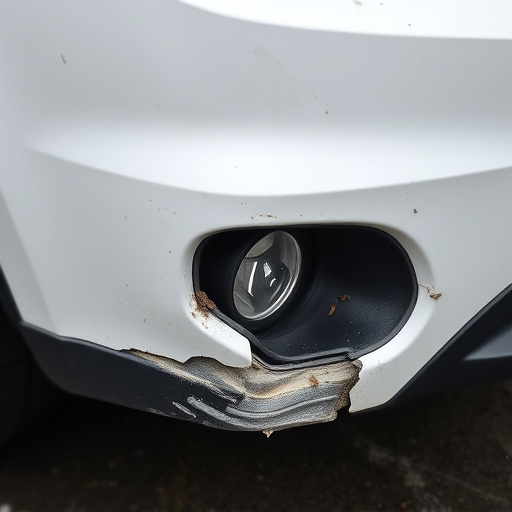 damaged car bumper
