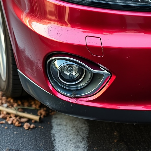 damaged car bumper