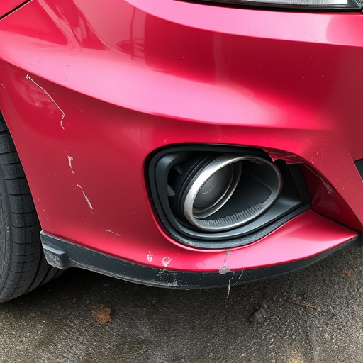 damaged car bumper