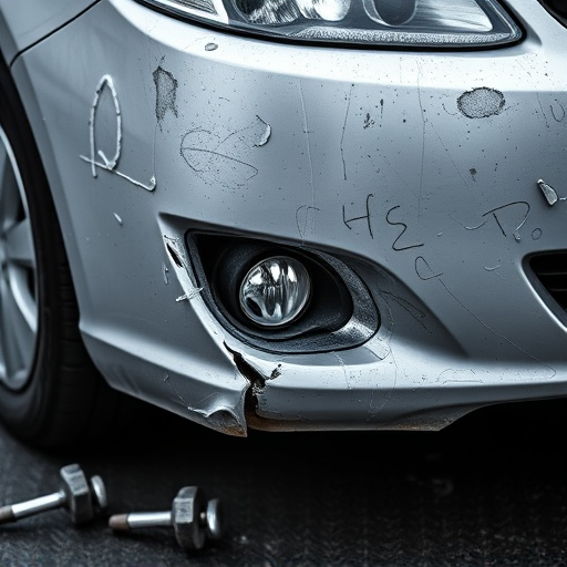 damaged car bumper