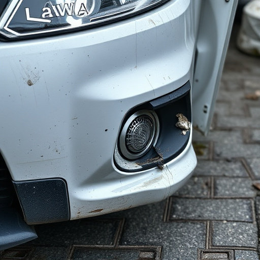 damaged car bumper