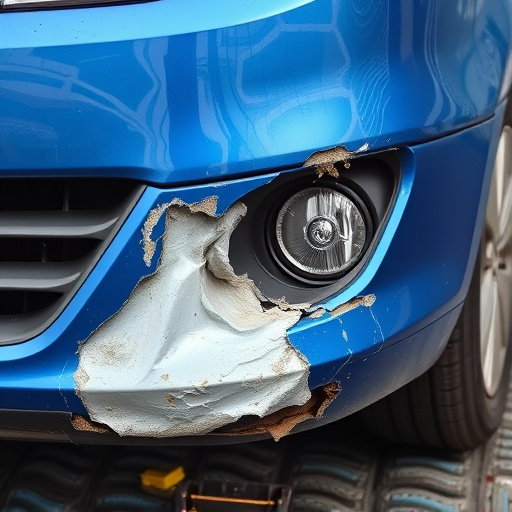 damaged car bumper
