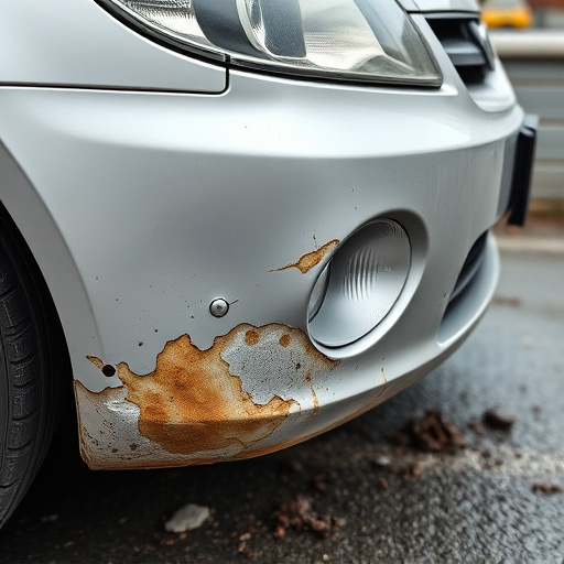 damaged car bumper