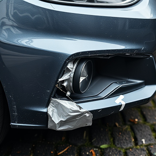 damaged car bumper