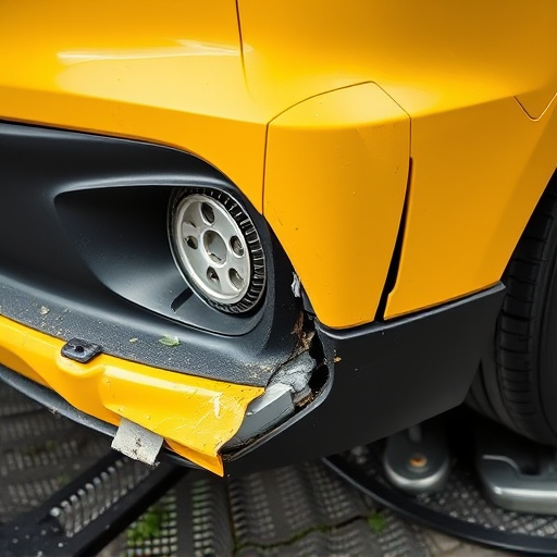 damaged car bumper