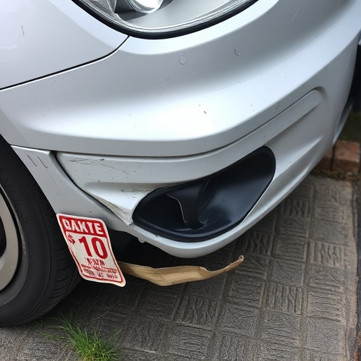 damaged car bumper