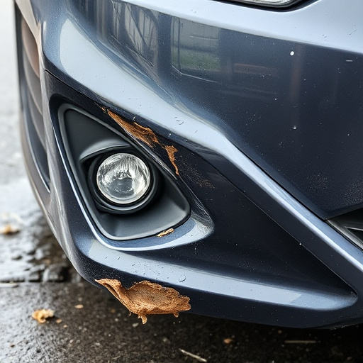 damaged car bumper