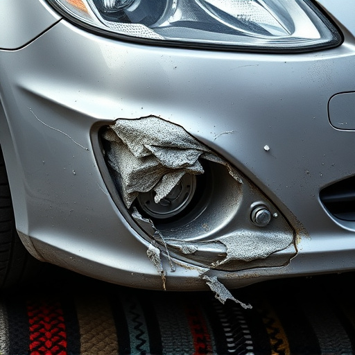 damaged car bumper