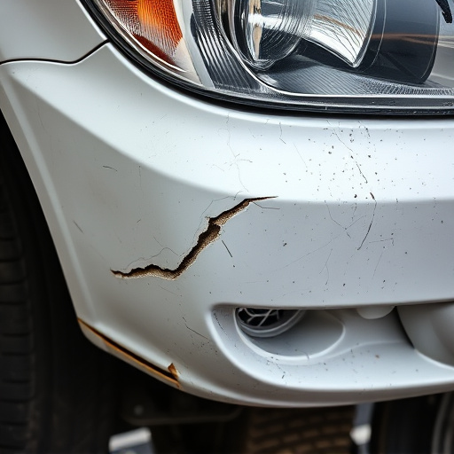 damaged car bumper
