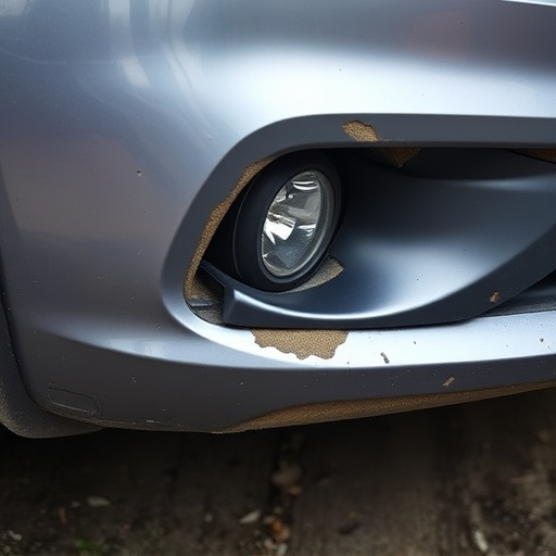damaged car bumper