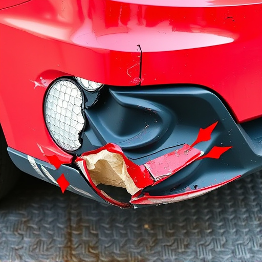 damaged car bumper