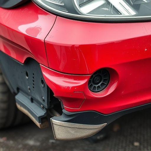 damaged car bumper
