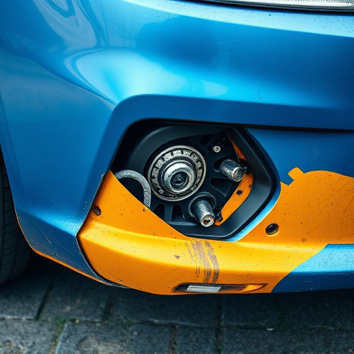damaged car bumper