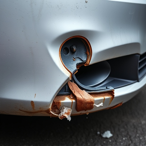 damaged car bumper
