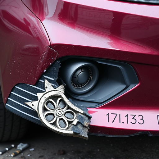 damaged car bumper