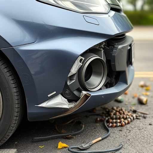 damaged car bumper