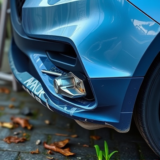 damaged car bumper