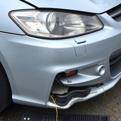 damaged car bumper