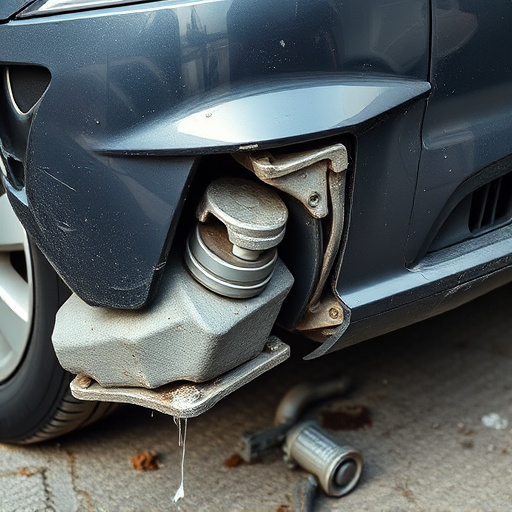 damaged car bumper
