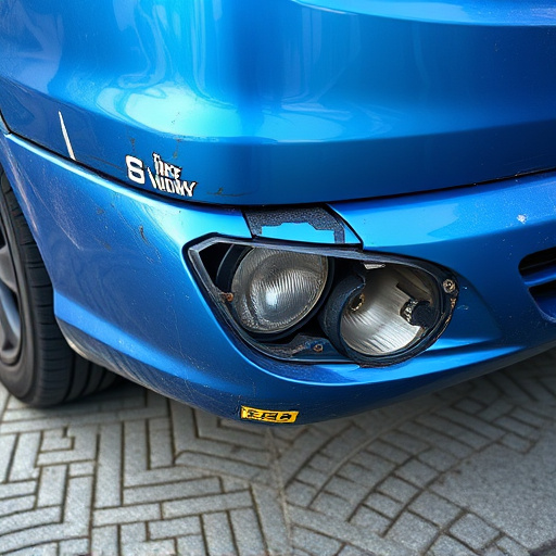 damaged car bumper