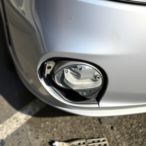 damaged car bumper