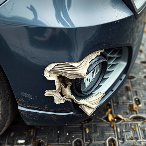 damaged car bumper