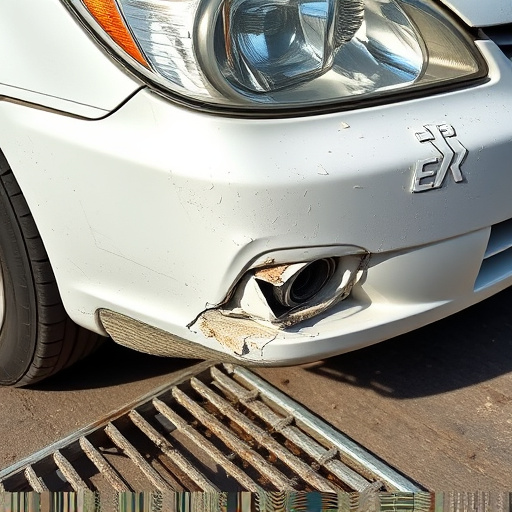damaged car bumper