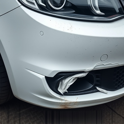 damaged car bumper