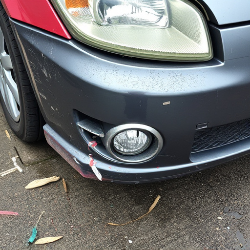 damaged car bumper