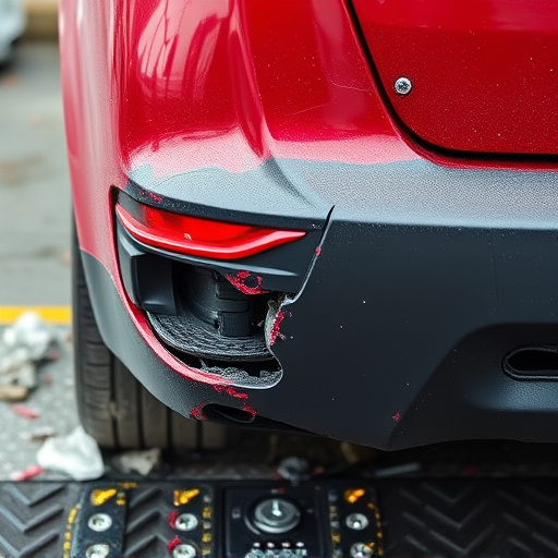 damaged car bumper