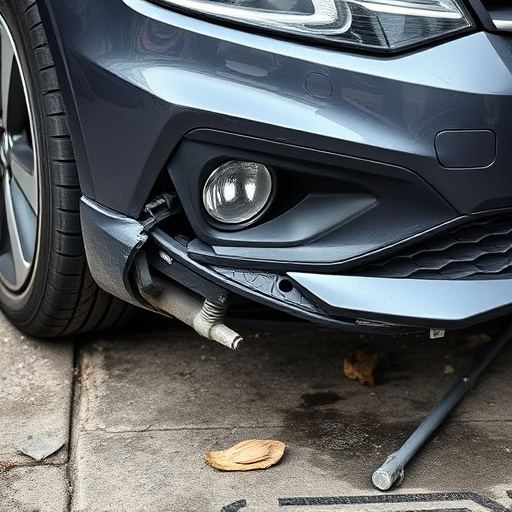 damaged car bumper
