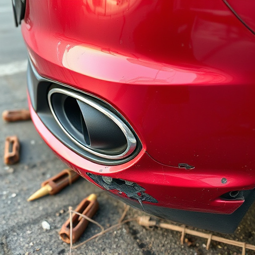 damaged car bumper