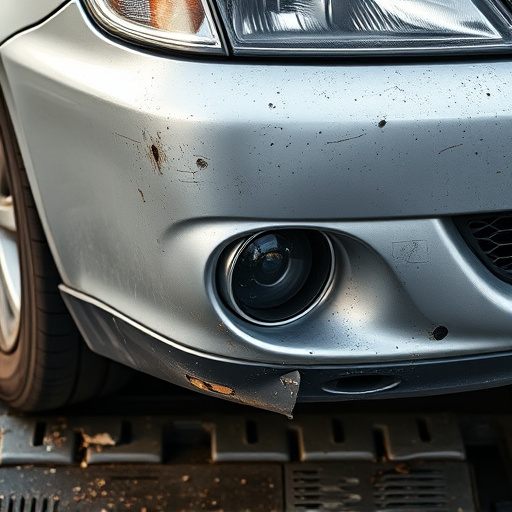 damaged car bumper