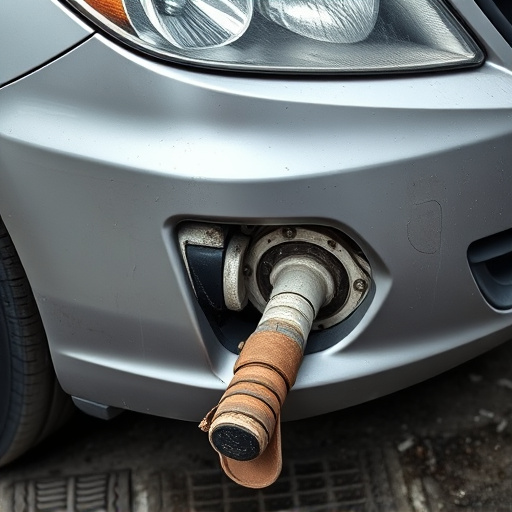 damaged car bumper