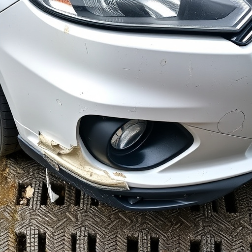 damaged car bumper