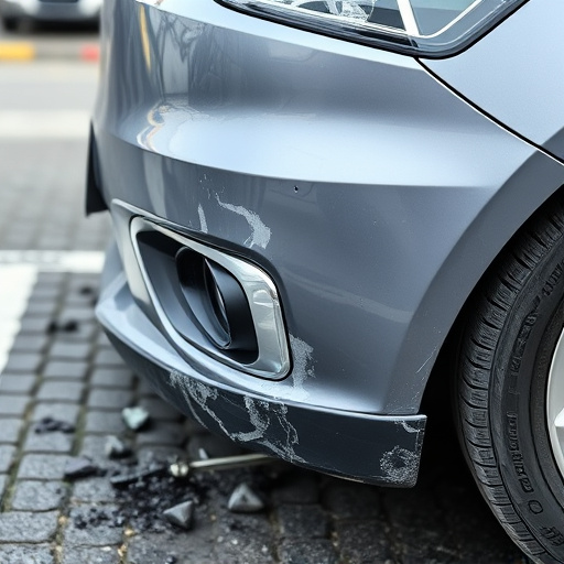 damaged car bumper