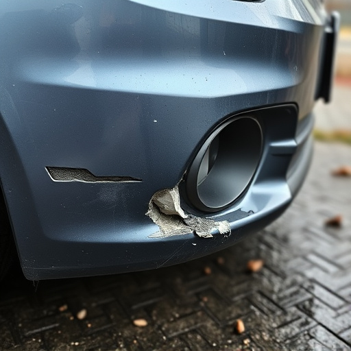 damaged car bumper