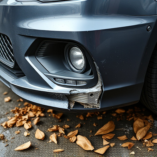 damaged car bumper