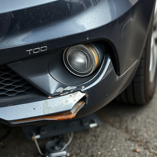 damaged car bumper