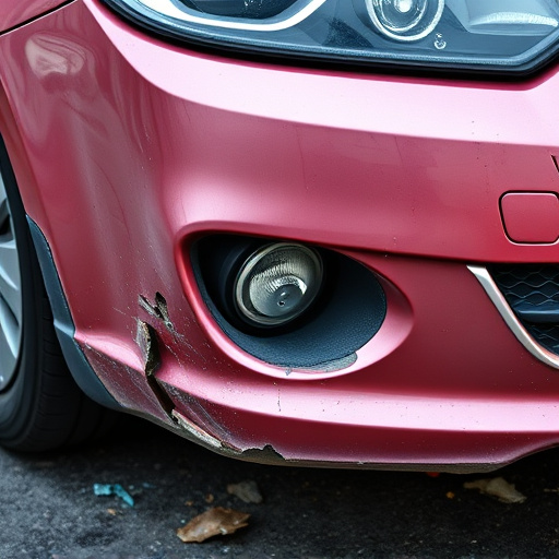 damaged car bumper