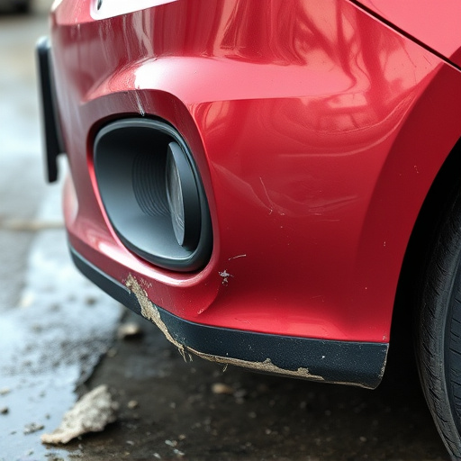 damaged car bumper