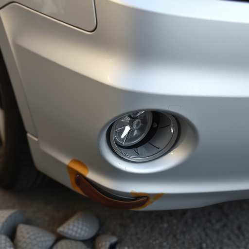 damaged car bumper