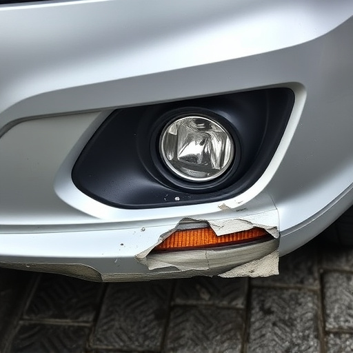 damaged car bumper