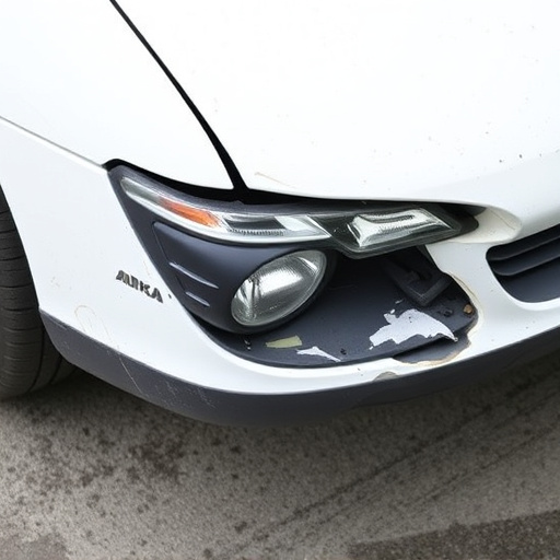 damaged car bumper